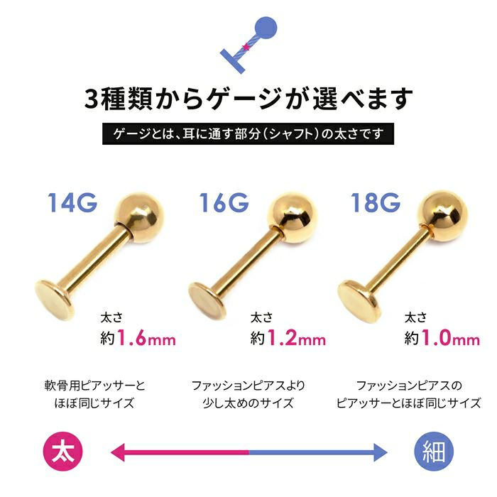 ボディピアストラガス14G16G18Gカラーラブレットスタッドブラックボディーピアスヘリックス口ピアスゴールド黒軟骨ピアス軟骨ピアス「BP」「LAB」|ラブレット軟骨用シンプルサージカルステンレススタッド凛ステンレス軟骨用ピアスファーストピアス