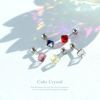 キューブ立体アクリル軟骨ピアスボディピアス14G16Gゲージアンテナヘリックス可愛いカラークリアストレートバーベル軟骨0015