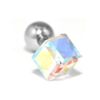 クリスタルキューブピアス・オーロラ
