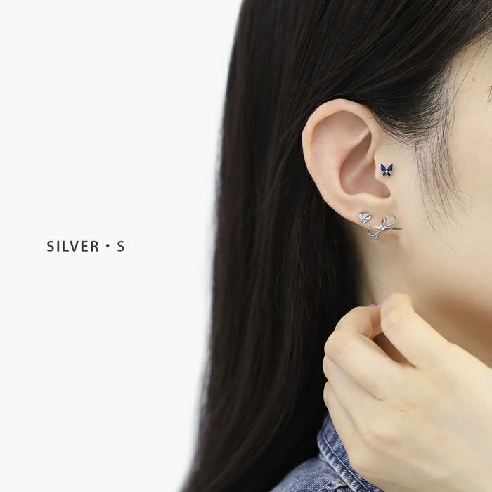 [14G16G・18G]軟骨0128蝶々16ゲージ軟骨ピアス軟骨ピアスボディーピアスボディピピアス「BP」「NAN」|凛キャッチ軟骨用14ゲージ18ゲージ耳ボディピアス専門店おしゃれパーツかわいいストレートなんこつピアスボディボディピアスストレートバーベル