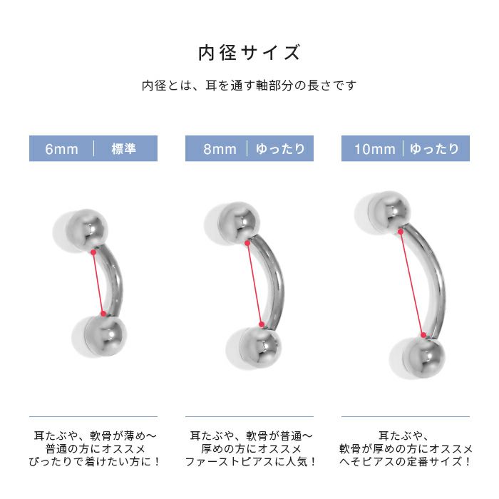 バナナバーベルへそピアスボディピアス14G16G18Gファーストピアス軟骨ピアス眉唇鼻スクランパーダイスルークロックサーフェイスピアッシングサージカルステンレスかわいいボディーピアスカーブドバーベル