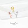 ボディピアス三日月と星16Gキュービックジルコニア製ジュエルムーンスターかわいいストレートバーベルサージカルステンレス軟骨ピアス軟骨0310専門店凛RINプチプラ