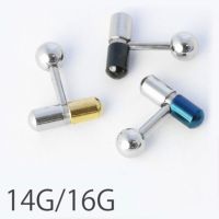 ボディピアスカプセル薬舌ピアス軟骨用病みかわ可愛いストレートバーベルサージカルステンレス金アレ対応専門店凛RINプチプラ16G14G