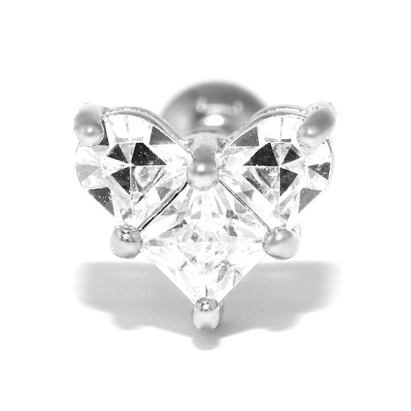ハートジュエルピアス・シルバークリア