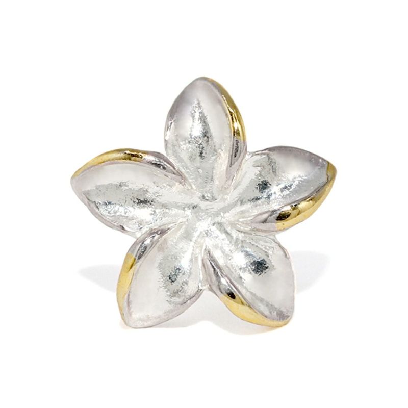 花 ダブルファイスピアス シルバー