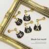 軟骨ピアスネコ動物イニシャル黒猫ストレートバーベル16ゲージ14ゲージボディピアス