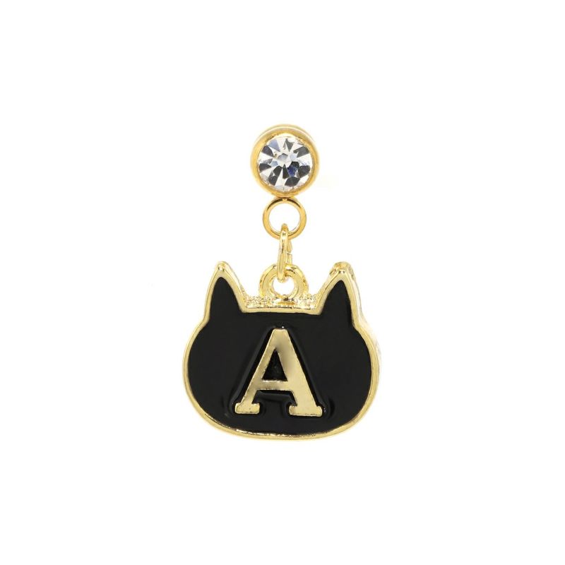 黒猫 イニシャルボディピアス・A