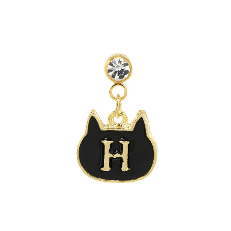 黒猫 イニシャルボディピアス・H