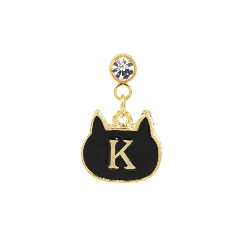 黒猫 イニシャルボディピアス・K