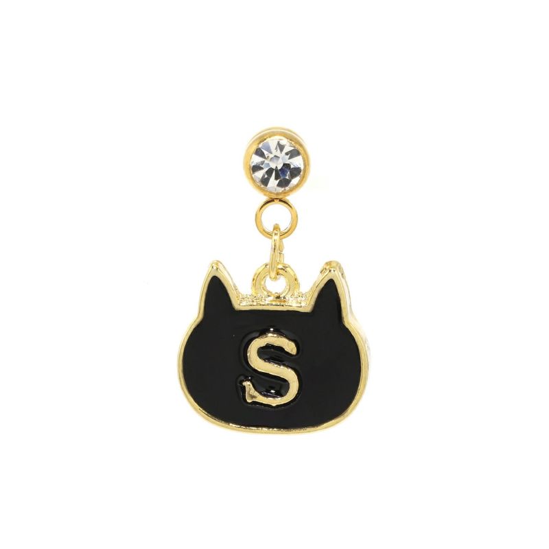 黒猫 イニシャルボディピアス・S