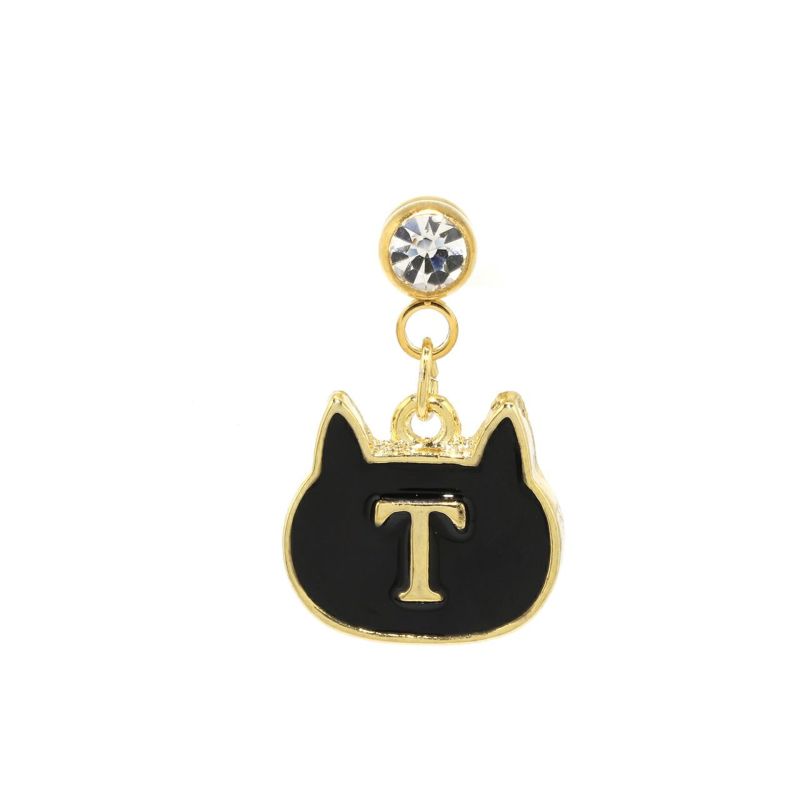 黒猫 イニシャルボディピアス・T