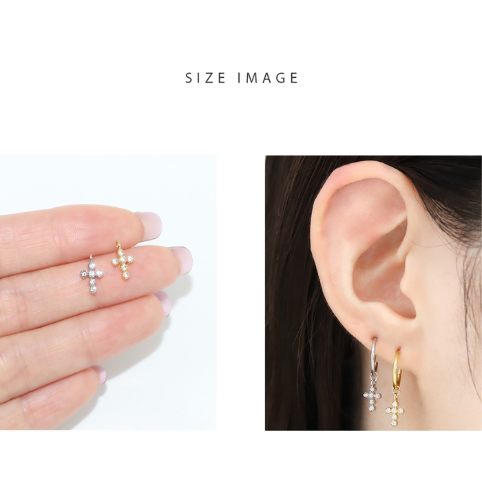 14G 16G 18G チャーム クロス 十字架 シルバー ゴールド cross ボディ