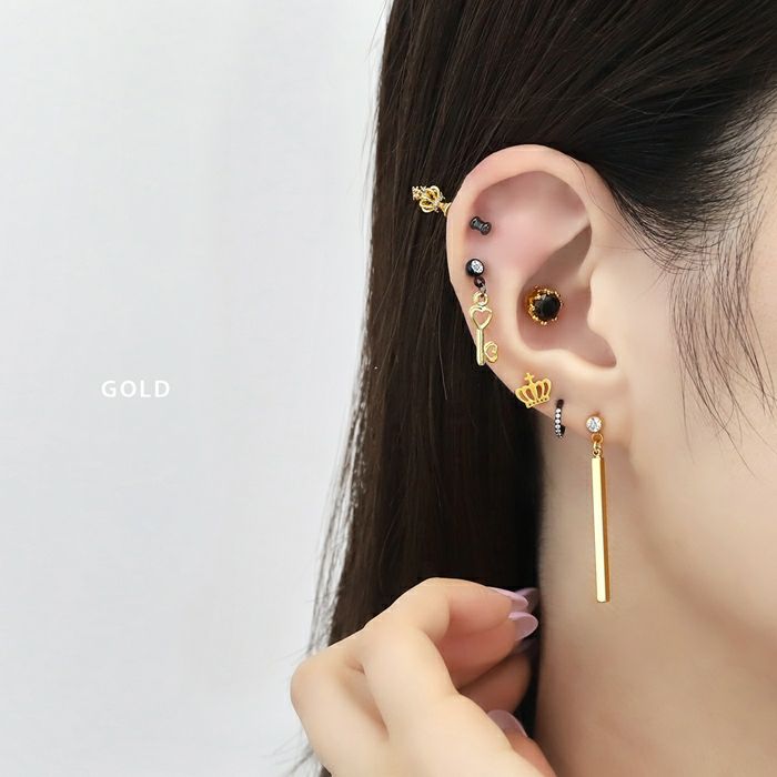 チャーム0020/かぎ/カギ/鍵/ハート/カスタムカスタマイズ/パーツピアス