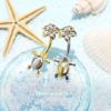 14Gへそピアスハワイアンジュエリー花プルメリアカメタートルボディーピアスボディピピアスかわいいへそピ凛モチーフバナナバーベルサージカルステンレス