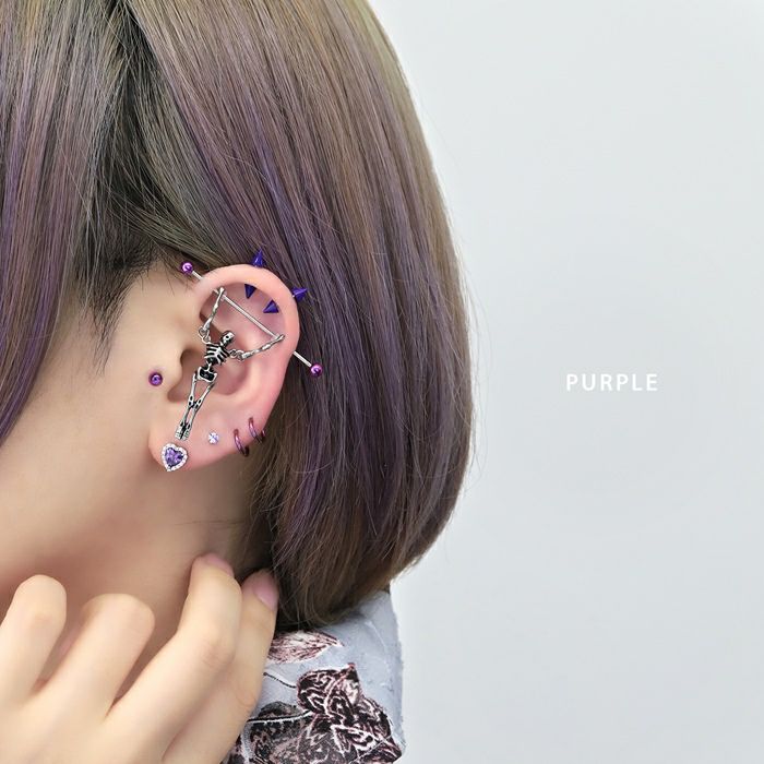 [14G/16G]ストレートバーベルカラーバーベルブルーグリーンパープルレインボーボディーピアス「BP」「NAN」|軟骨凛軟骨ピアスキャッチ軟骨用ボディピ16ゲージ14ゲージストレートボディピアス専門店おしゃれパーツかわいいボディピアス「bl」