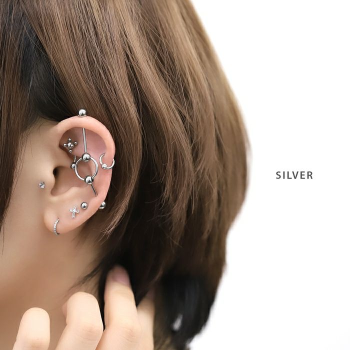 キャッチ12G14G16G18G軟骨ピアスシルバーボールパーツカスタマイズ軟骨ピアス16g14gスタイリッシュユニセックスメンズボディピアスピアスボディーピアスボディピカスタマイズ「BP」「CUS」|16ゲージ14ゲージ軟骨用12ゲージ18ゲージ「colsv」