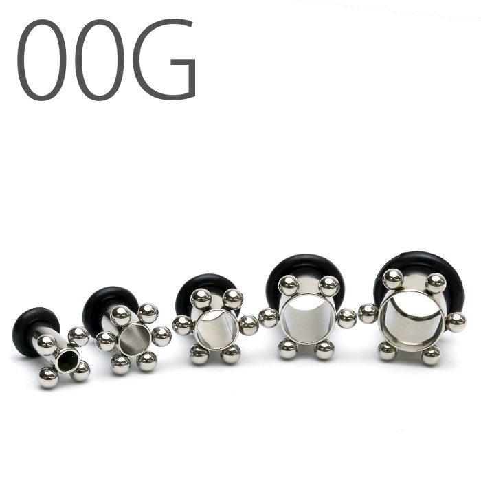 拡張ピアスボディピアスボール付き00Gシングルフレアラージホール専門店凛RINプチプラ激安通販サイエンス量子トンネル金属アレルギー対応メンズスタイリッシュ