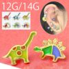 ボディピアス恐竜怪獣ジュラシックネジ式キャッチダイナソー軟骨ピアスかわいいポップアクセサリー12G14G専門店凛RIN通販激安