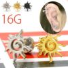 太陽モチーフボディピアス火炎焔日の丸日本夏SUNアジアンテイストアクセサリー16Gサージカルステンレス製軟骨ピアス専門店凛RINプチプラ