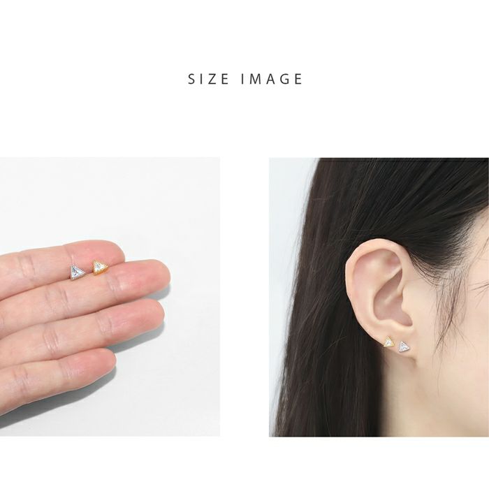 軟骨ピアス ジュエル トライアングル 三角 キュービックジルコニア ストレートバーベル ボディピアス