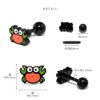 軟骨ピアス かに 蟹 クラブ ポップ かわいい オレンジ グリーン ストレートバーベル ボディピアス