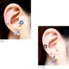 ジュエルフラワーキャッチ＋シルバーストレートバーベルのセットボディピアス花軟骨ピアス14G16G18Gサージカルステンレス耳たぶへリックス「BP」「NAN」「SA」