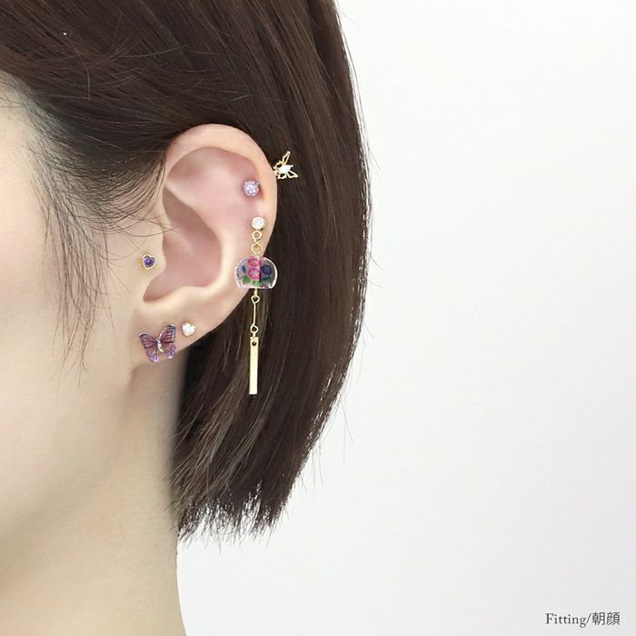 ボディピアス軟骨ピアス14G16G和風風鈴金魚花火朝顔夏軟骨1038