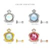 軟骨ピアス かわいい ジュエル フラワー 花 小さめ ミルキーカラー ストレートバーベル ボディピアス