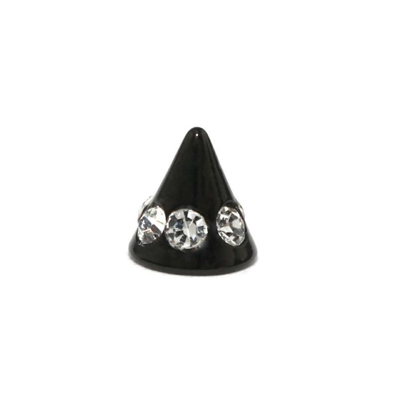 ジュエル付きコーンキャッチ・ブラック4mm