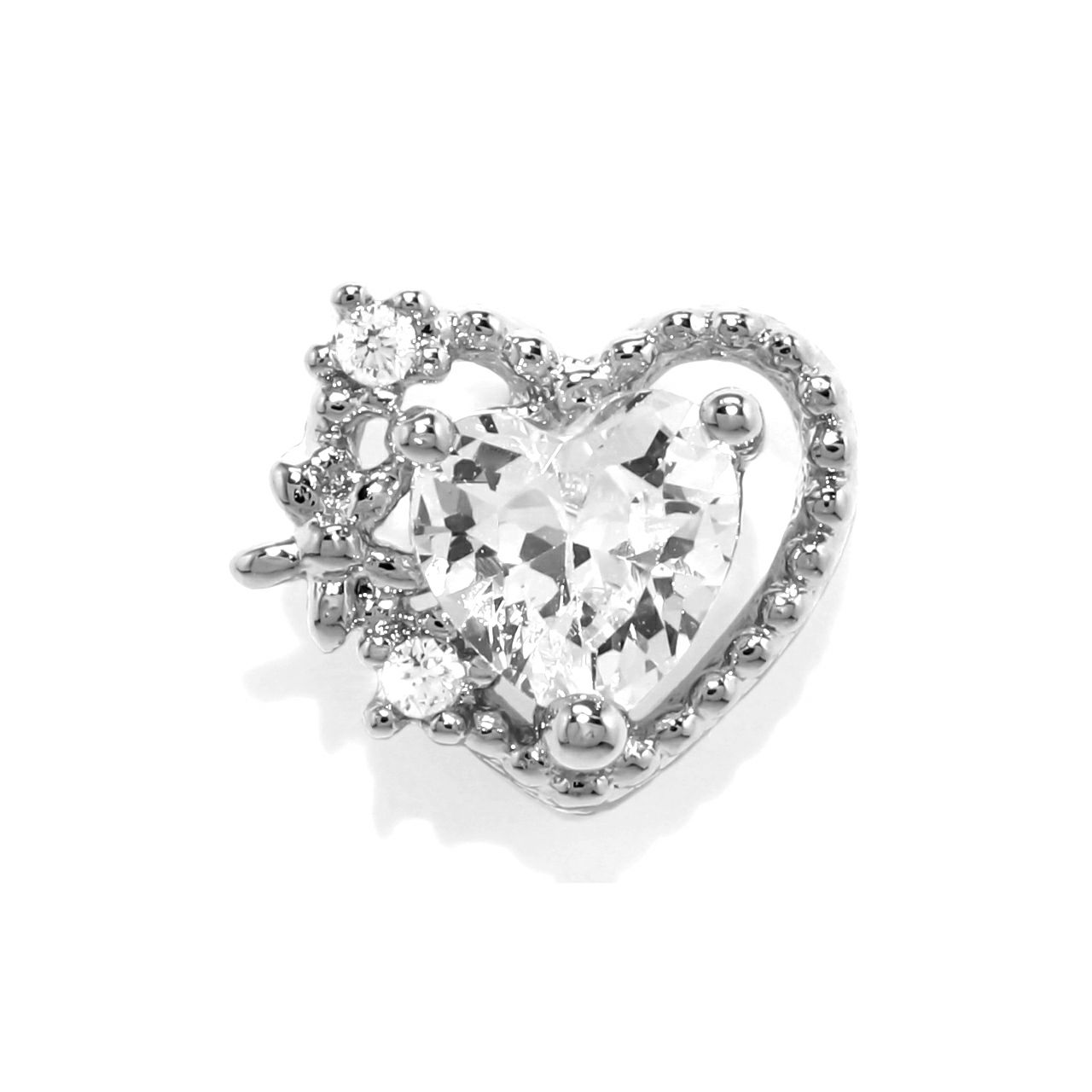 軟骨ピアス 16G ハート ジュエル キュービックジルコニア かわいい