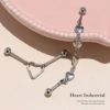 軟骨ピアス メンズ 16G ボディピアス 可動式 バーティカル インダストリアル 縦ハート クロス 葉っぱ リープ 16ゲージ ストレートバーベル サージカルステンレス