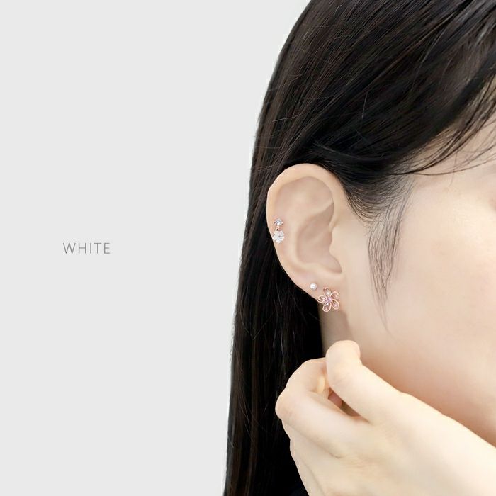 軟骨ピアスキャッチ14G12Gボディピアス18G和和風桜サクラさくら植物花フラワージュエルキャッチパーツカスタマイズピアス14ゲージ12ゲージ軟骨ピアス片耳用キャッチ0246「BP」「CUS」「ORI」