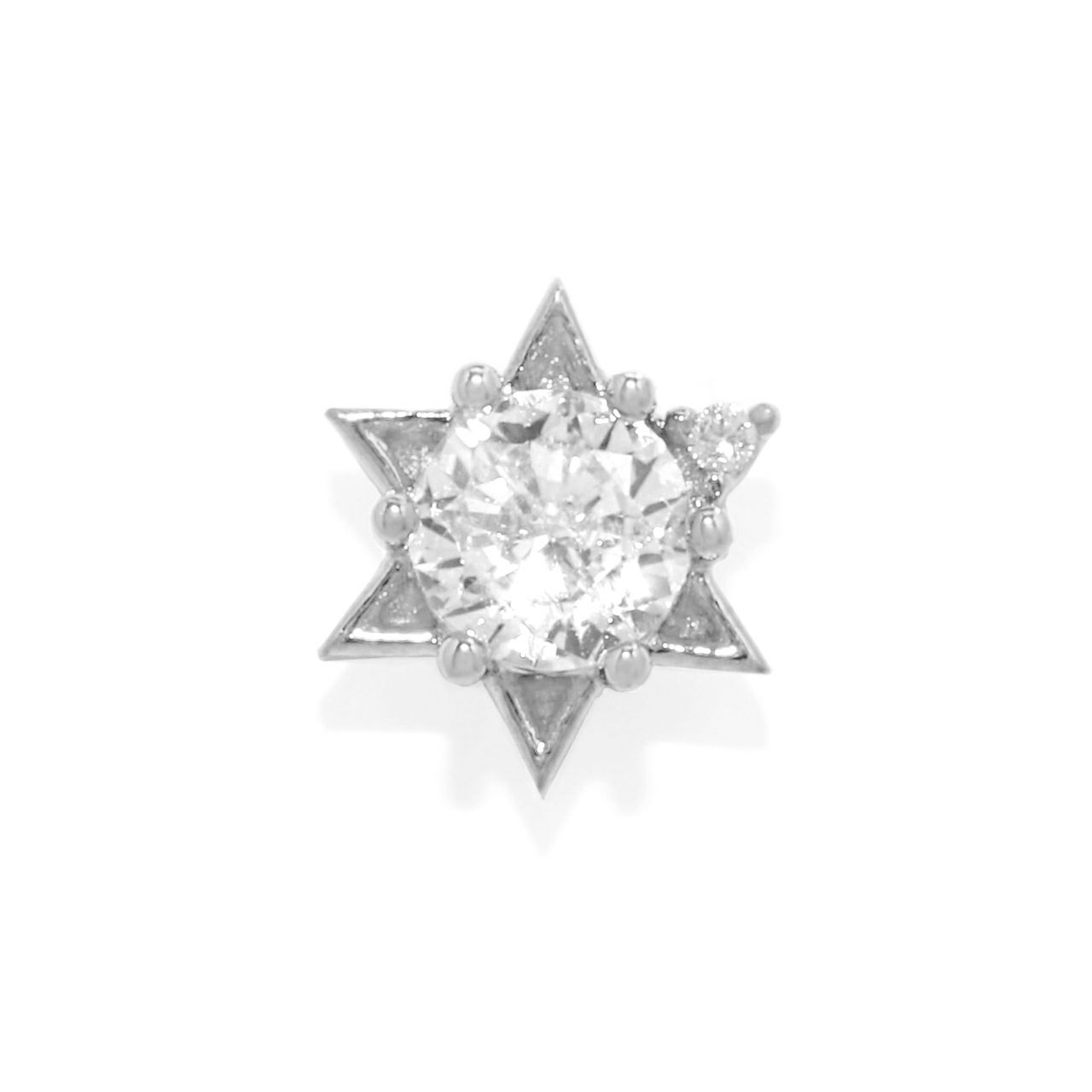 軟骨ピアス 16G 星 スター 六芒星 ジュエル シンプル キュービック