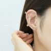 軟骨ピアスかわいい蝶々ジュエル桜花フラワーチェーンキュービックジルコニアストレートバーベル16ゲージボディピアス