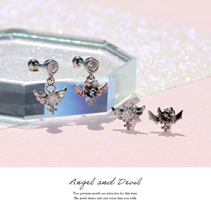 天使と悪魔のエンデビストレートバーベルピアス｜ボディピアス凛【公式】