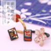 花札柄キャッチ軟骨ピアス日本和風菊桜柳ススキ松鶴和柄カスタマイズ日の丸鬼刃アニメ推し活14G12Gネジ式パーツボディピアス専門店凛RINオリジナルデザイン激安