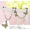 軟骨ピアス14G12Gボディピアス蝶々チェーンジュエル揺れる二連チャーム付きアレンジパーツカスタマイズカスタム14ゲージ12ゲージピアス片耳用キャッチ0258