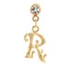 イニシャルモチーフ ピアス・R