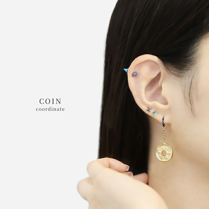 軟骨ピアス14G16Gボディピアス18Gおみくじ硬貨五円玉鈴鈴紐開運和風鬼滅アレンジパーツカスタマイズカスタム14ゲージ16ゲージ18ゲージピアス片耳用チャーム0218