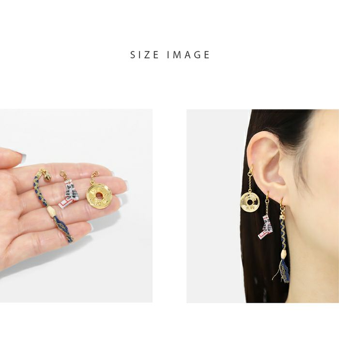 軟骨ピアス14G16Gボディピアス18Gおみくじ硬貨五円玉鈴鈴紐開運和風鬼滅アレンジパーツカスタマイズカスタム14ゲージ16ゲージ18ゲージピアス片耳用チャーム0218