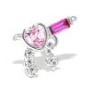 かわいい ピストル 軟骨ピアス シルバー・ピンク