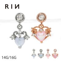 軟骨ピアスハートティアラジュエルボディピアス専門店凛RIN公式通販かわいい宝冠魔法少女チャーム14G16Gサージカルステンレスストレートバーベル