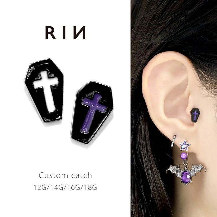 十字架棺モチーフキャッチ｜ボディピアス凛【公式】