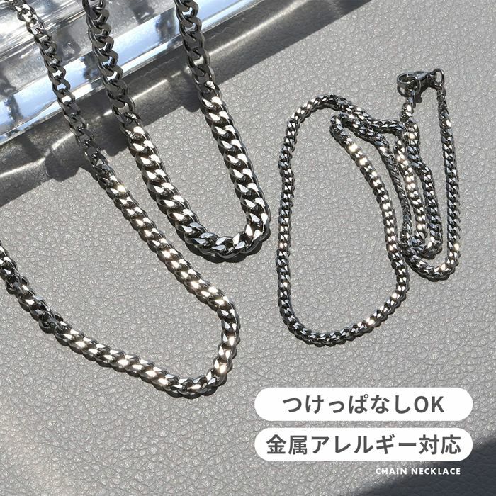 ネックレスオールチタン製シンプルチェーン喜平チェーンアクセサリー