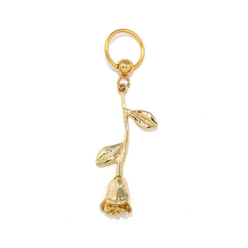 薔薇 チャーム リング ピアス ゴールド