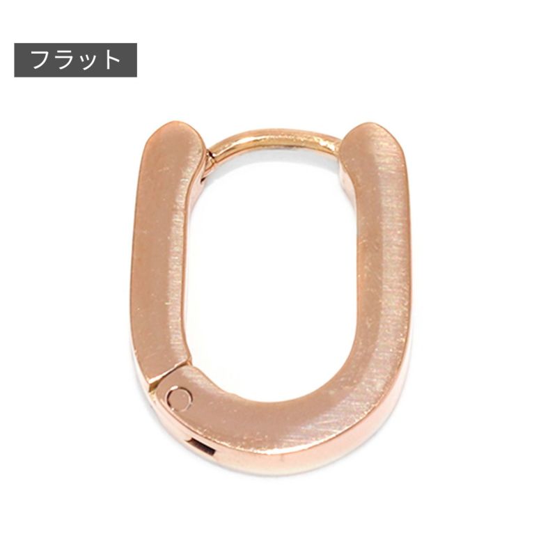 フープピアス２個セット・フラットピンクゴールド