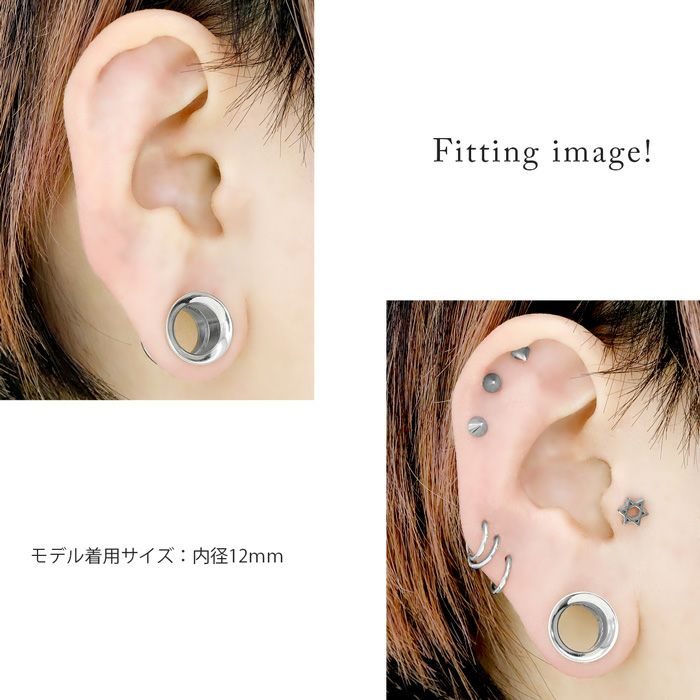 ダブルフレアネジ式アイレット拡張ピアスボディピアス0G00G12mm金属アレルギー対応サージカルステンレスラージホール専門店凛RIN激安通販ラージゲージトンネル0017
