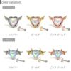ボディピアス 軟骨ピアス 天使 悪魔 羽 ハート ジュエル オーロラ シルバー ゴールド ピンクゴールド 16G ボディピアス専門店凛 RIN オーロラストーン きらきら かわいい