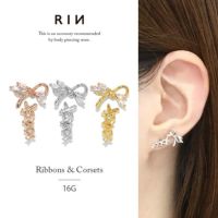 軟骨ピアスコルセットリボンピアスセットボディピアス専門店凛RINバレエコアジュエルかわいいストレートバーベル16ゲージ通販激安