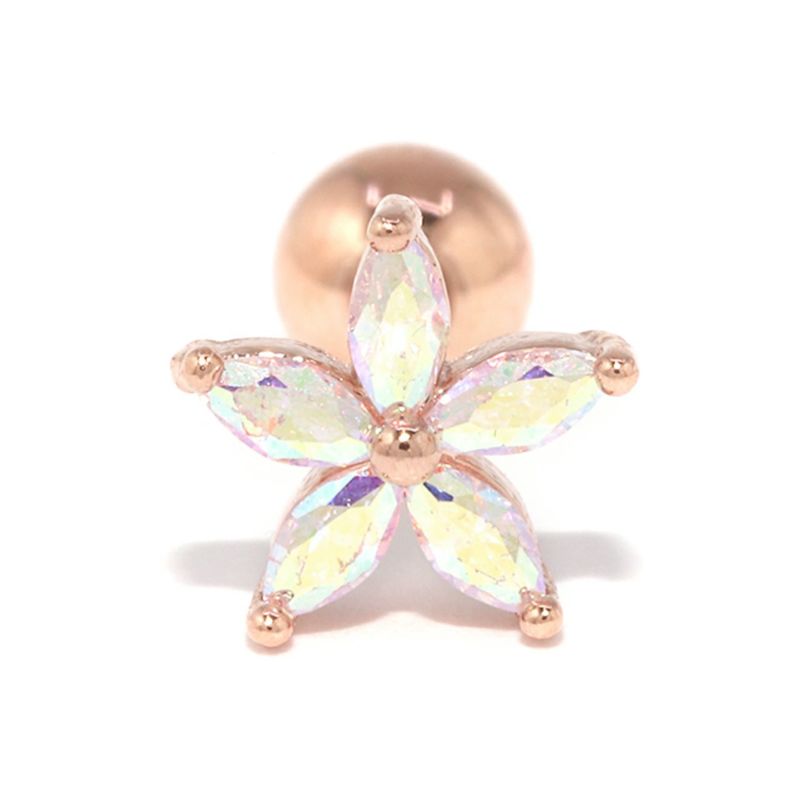 花 軟骨ピアス シンプル ピンクゴールド